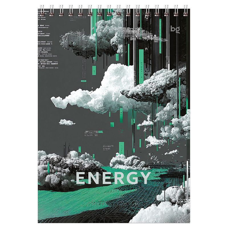 Блокнот А5 80л. на гребне BG "Energy", твердая подложка