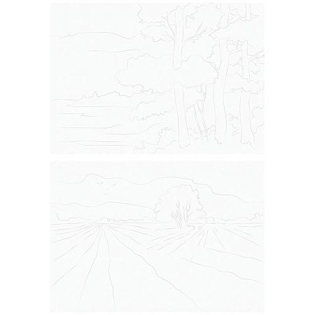 Папка для акварели, с эскизом, 10л., А4, ArtSpace "Пейзажи", 180г/м2