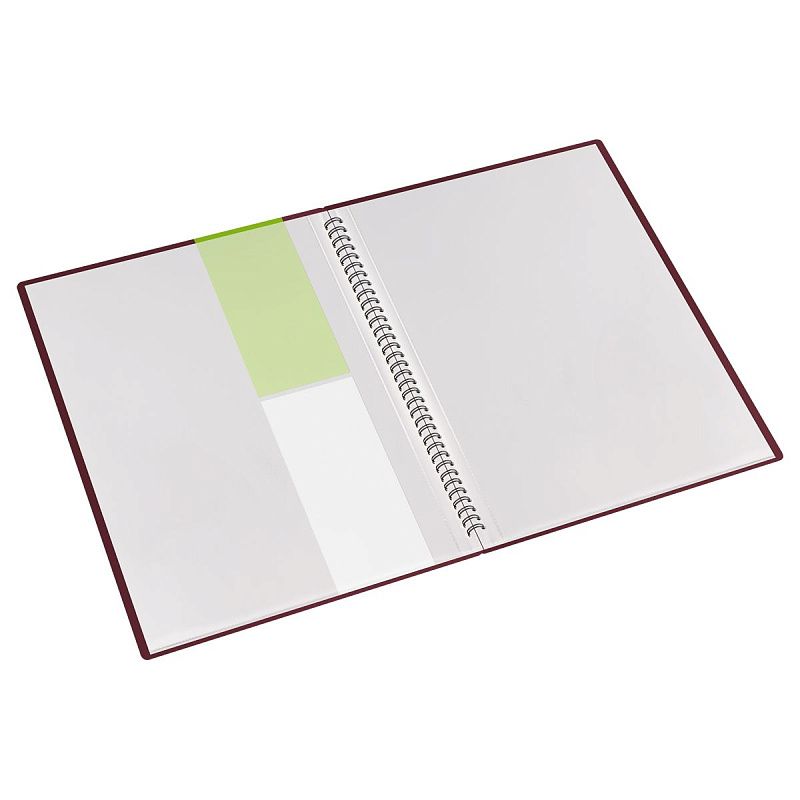 Папка с 30 вкладышами на гребне СТАММ "Диагональ" А4, 17мм, 700мкм, пластик, гранат 