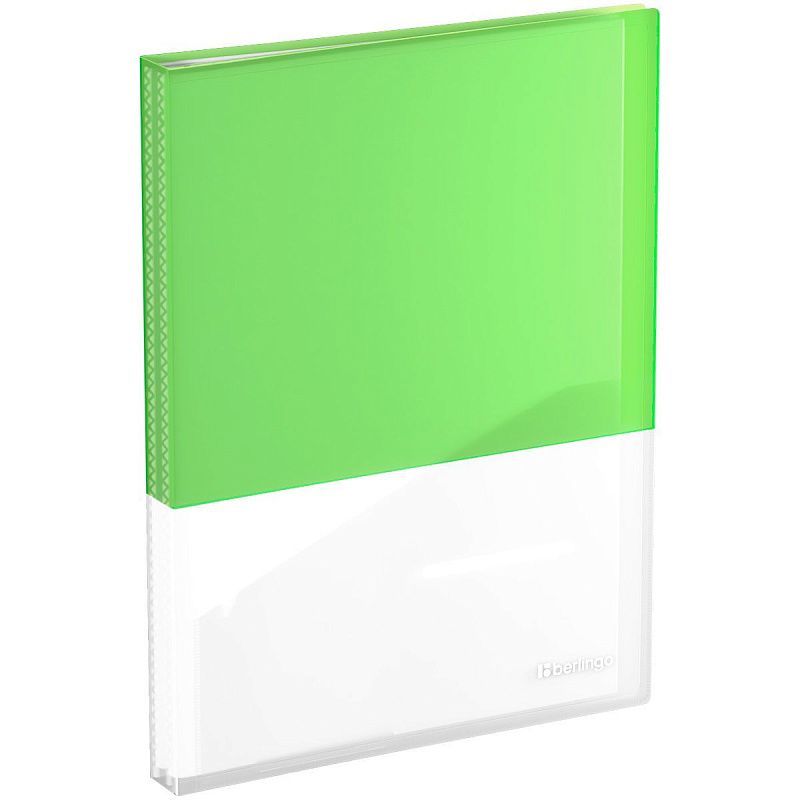 Папка с 40 вкладышами Berlingo "Semicolor" А4, 24мм, 700мкм, с внутр. карманом, салатовая, софт-тач