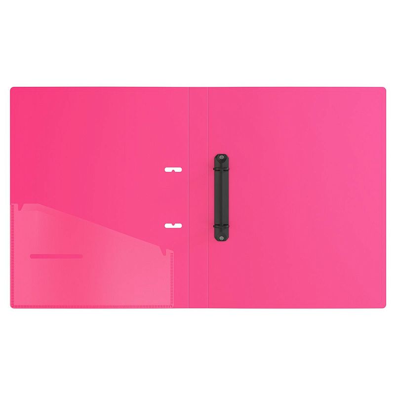 Папка на 2 кольцах Berlingo "Your Way", 24мм, 600мкм, розовый неон, D-кольца, с внутр. карманом 