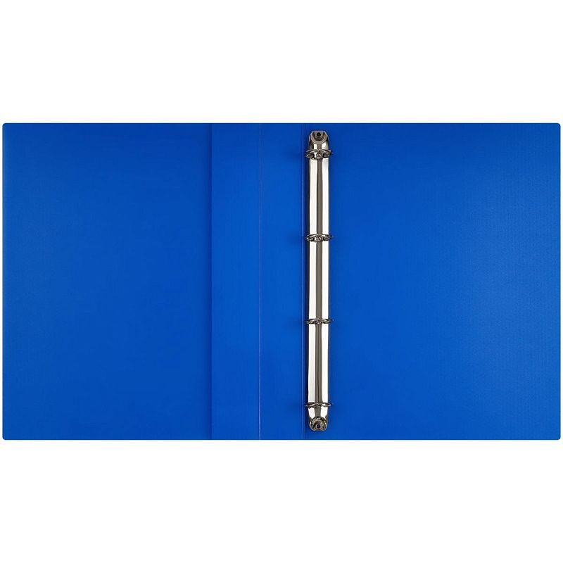 Папка на 4 кольцах СТАММ "Кристалл" А4, 40мм, 700мкм, пластик, синяя 