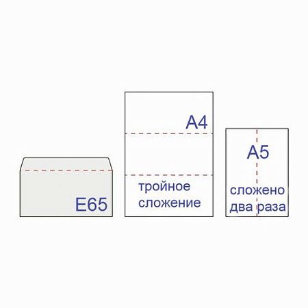 Конверты E65 (110х220 мм), отрывная лента, "Куда-Кому", 80 г/м2, КОМПЛЕКТ 1000 шт., внутренняя запечатка, Е65.02СКК