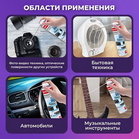Баллон со сжатым воздухом BRAUBERG ДЛЯ ОЧИСТКИ ТЕХНИКИ, 400 мл, 511519