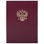 Книга учета 96 л., клетка, твердая, бумвинил, офсет, герб, А4 (200х290 мм), BRAUBERG, бордовая, 130276