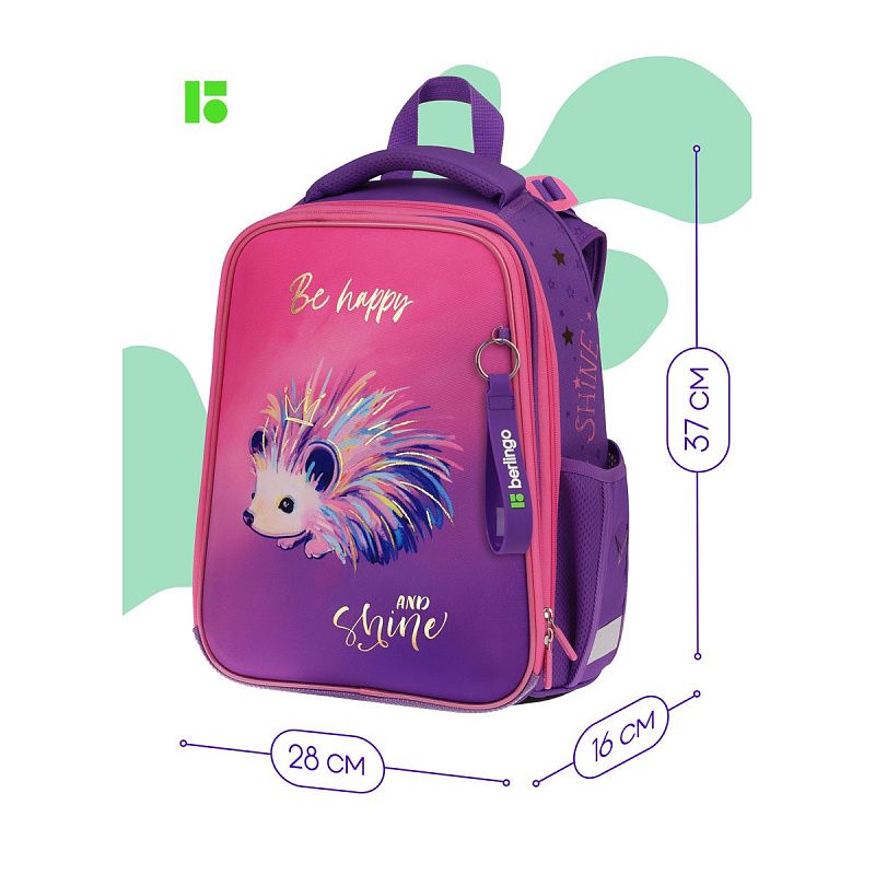 Ранец Berlingo Expert "Hedgehog" 37*28*16см, 2 отделения, 2 кармана, анатомическая спинка 