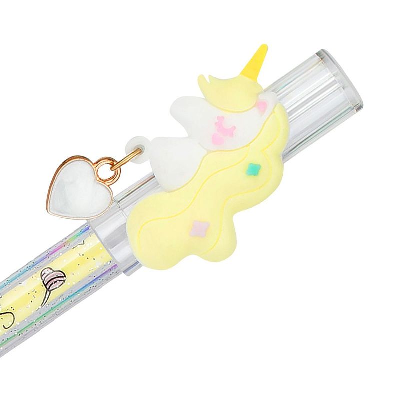 Ручка гелевая стираемая MESHU "Lovely unicorn" синяя, 0,5мм, корпус ассорти, с топпером 