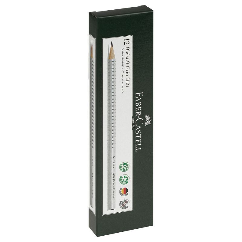 Карандаш ч/г Faber-Castell "Grip 2001" HB, трехгранный, заточен. 