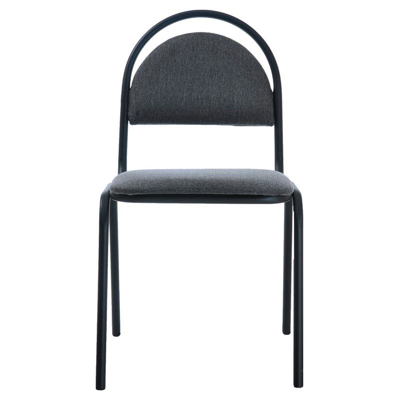 Стул Фабрикант "Стандарт" ТК-3, BL, каркас металл черный, обивка ткань светло-серая с черным