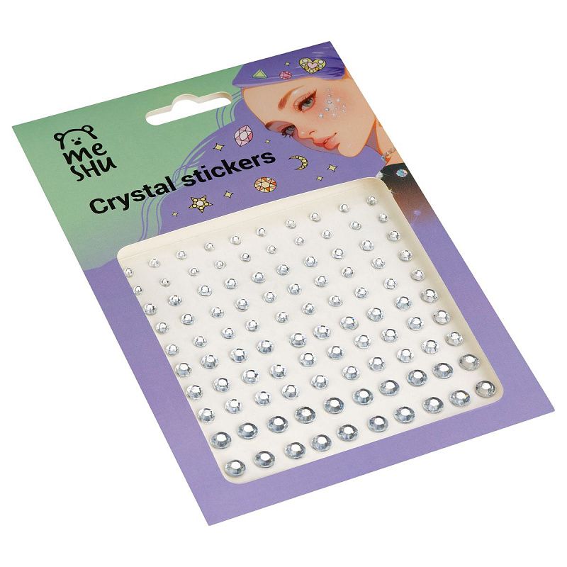 Наклейки акриловые MESHU,"Silver rain", 100 наклеек, инд. уп., европодвес