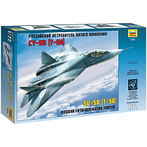 Модель для сборки ZVEZDA "Самолет пятого поколения Су-50 (Т-50)", масштаб 1:72