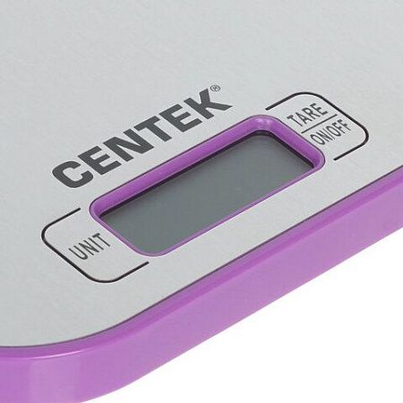Весы кухонные CENTEK CT-2461, электронный дисплей, max вес 5 кг, тарокомпенсация, пластик/сталь