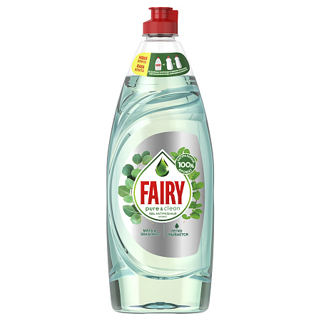 Средство для мытья посуды Fairy "Pure&Clean. Мята и Эвкалипт ", 650мл (ПОД ЗАКАЗ) 