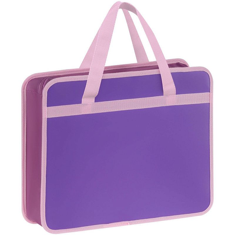Папка с ручками А4 ArtSpace "Cool purple", пластик, на молнии, 75мм 