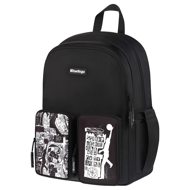 Рюкзак Berlingo UrbanBlack "Street Style" 40*27,5*16см, 2 отделения, 4 кармана, эргономичная спинка