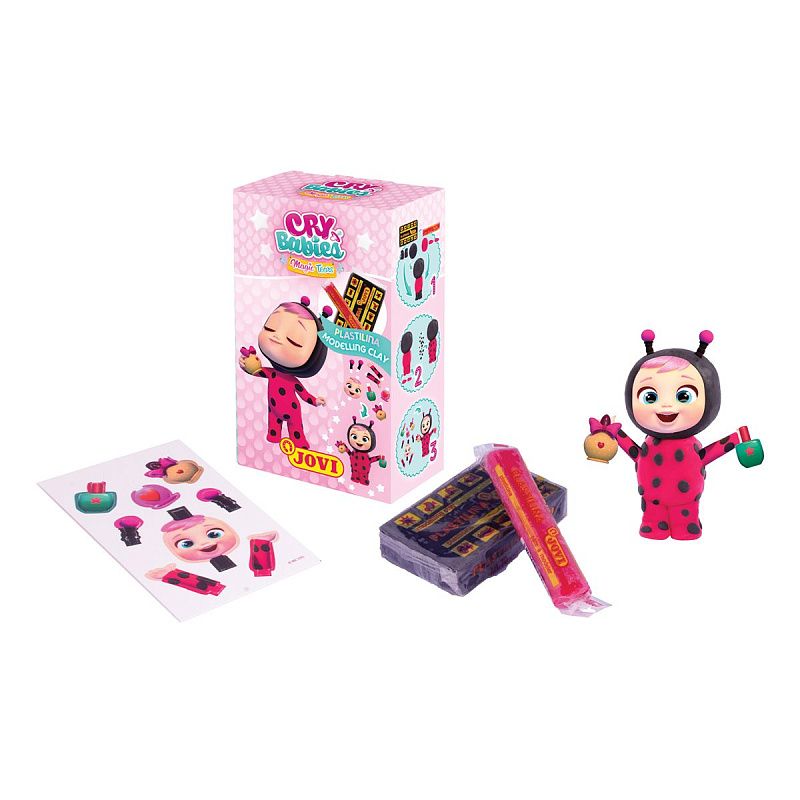 Набор с пластилином Cry Babies JOVI, 2 бруска 2-х цветов 15 и 50 гр, трафарет из картона , ассорти (Coney, Lady, Dotty, Lala)