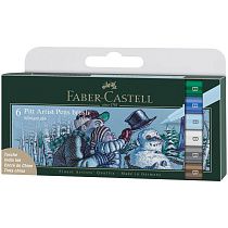 УЦЕНКА - Набор капиллярных ручек Faber-Castell "Pitt Artist Pen Brush Winterlude" 6шт., пластик. уп., европодвес УЦЕНКА - Набор капиллярных ручек Faber-Castell "Pitt Artist Pen Brush Winterlude" 6шт., пластик. уп., европодвес