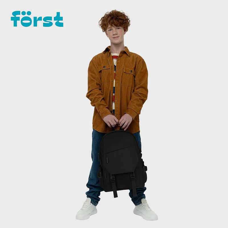 Рюкзак Först F-City "Black Spirit" 43,5*28*16см, 1 отделение, 5 карманов, уплотненная спинка 