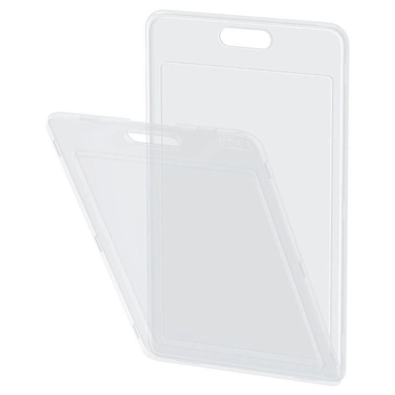 УЦЕНКА - Бейдж вертикальный Berlingo "ID 100", 85*55мм, прозрачный, без держателя