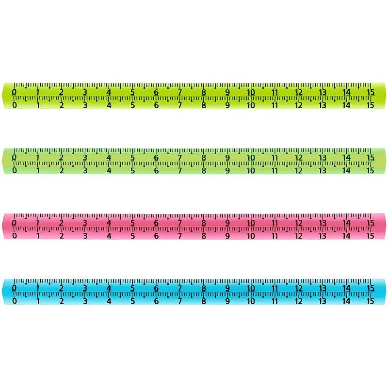 Линейка 15см СТАММ, пластиковая, трехгранная, прозрачная, неоновые цвета, ассорти, европодвес 