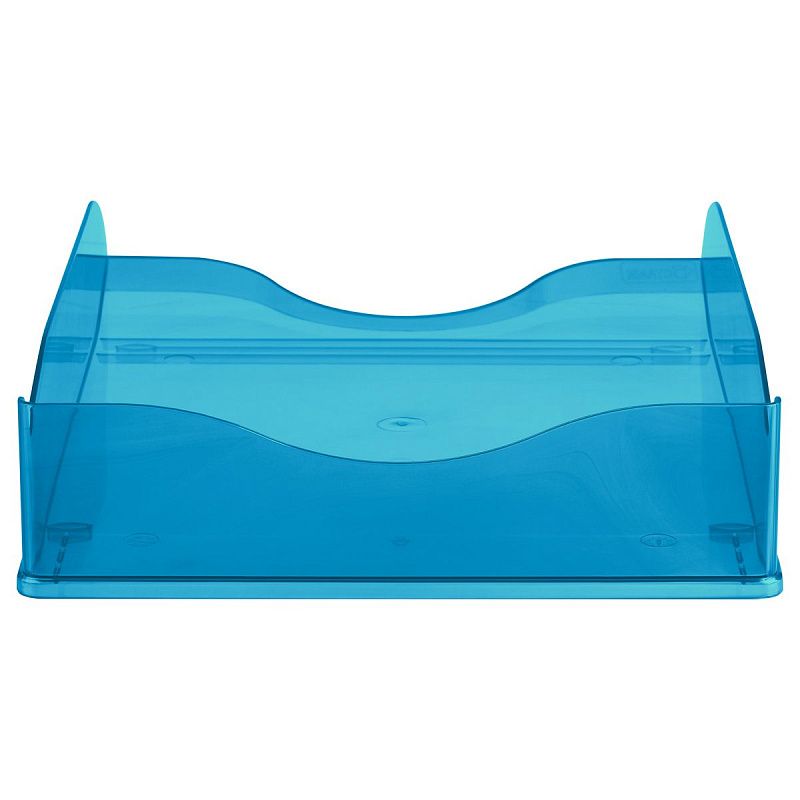 Лоток для бумаг горизонтальный СТАММ "Тропик", тонированный голубой