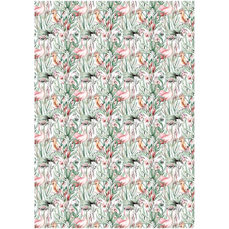 Упаковочная бумага глянц. 70*100см, MESHU "Весеннее настроение", 80г/м2, ассорти 5 дизайнов