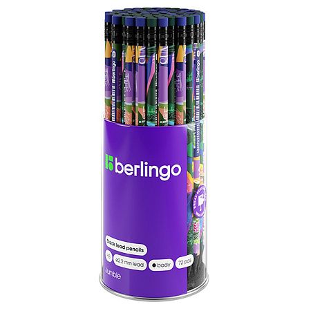 Карандаш ч/г Berlingo "Jumble" HB, круглый, заточен., ассорти 