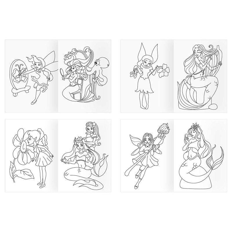 Суперраскраска на склейке А4, 40 стр., ТРИ СОВЫ "Феи и русалки"