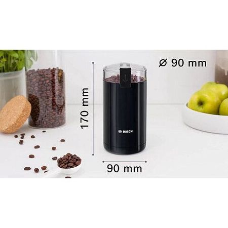 Кофемолка BOSCH MKM6003, мощность 180 Вт, вместимость 75 г, пластик, черная