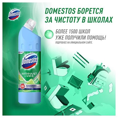 Чистящее средство универсальное Domestos "Антиналет+блеск. Освежающий цитрус", гель, без хлора, 750мл 