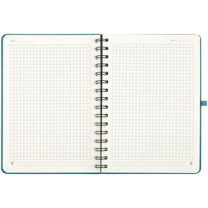 Записная книжка А5 96л., кожзам, на гребне, Greenwich Line "Just start. Cyan", твердая обложка, тиснение фольгой, с петлей для ручки