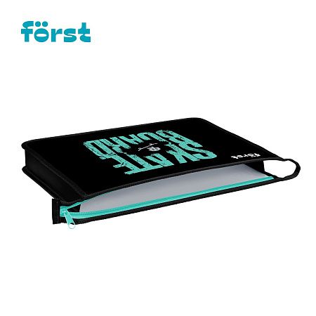 Папка для тетрадей 1 отделение, А4 Först "Skateboard", 340*245*40мм, пластик, на молнии 