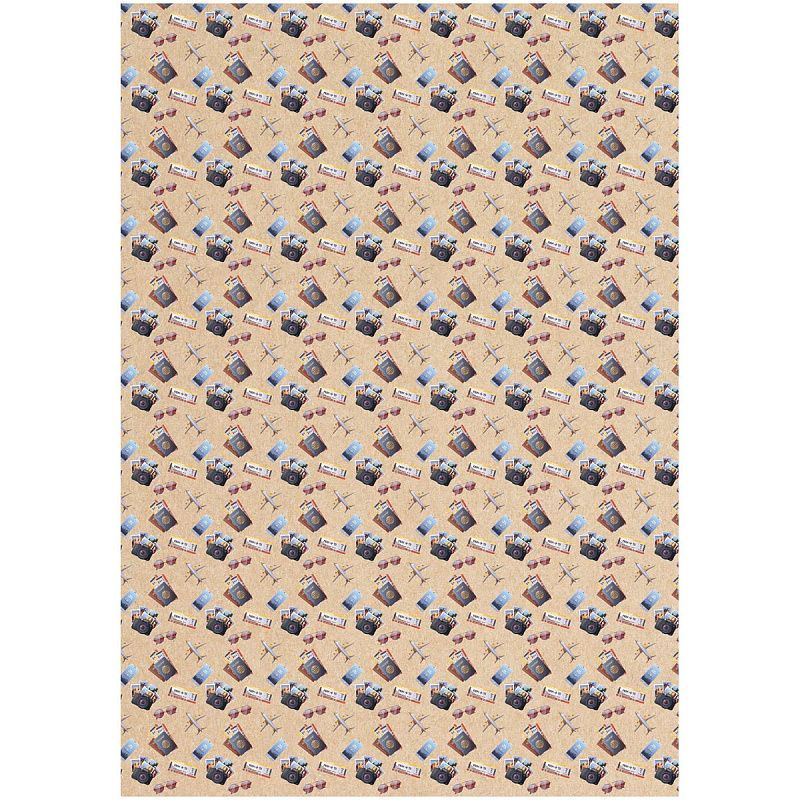 Упаковочная бумага крафт 70*100см, MESHU "Мужская территория", 70г/м2, ассорти 5 дизайнов