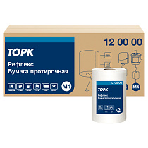 Протирочная бумага в рулонах Tork "Reflex"(M4) ЦВ, 1-слойная, 270м/рул., белый