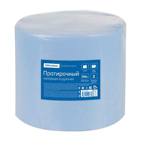 Бумага протирочная OfficeClean Professional 2-х слойн., 350м/рул, 24*35см, цвет синий, (Система W1) 