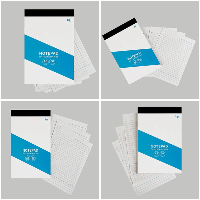 Блокнот А5, 50л., BG "Для конференций", отрывная склейка