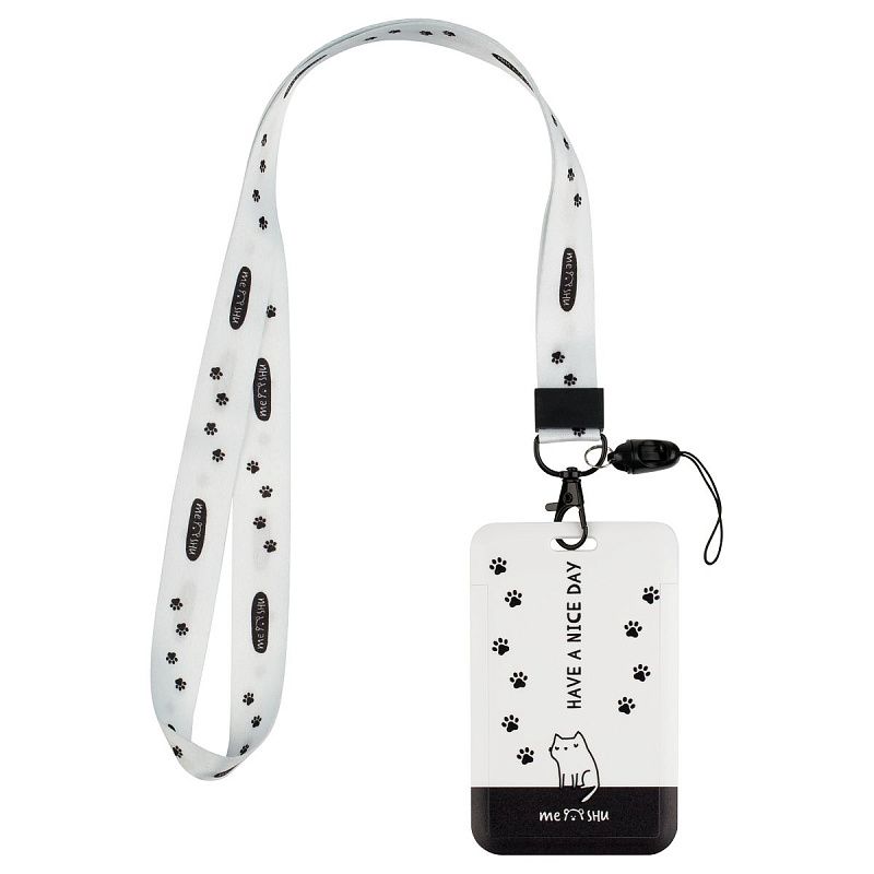 Бейдж вертикальный MESHU "Nice Day", 110*70мм, лента с карабином,  3D печать, опп пакет, европодвес