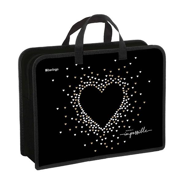 Папка с ручками 1 отделение, А4 Berlingo "Golden Glow", 340*245*100мм, пластик, на молнии