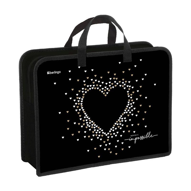 Папка с ручками 1 отделение, А4 Berlingo "Golden Glow", 340*245*100мм, пластик, на молнии