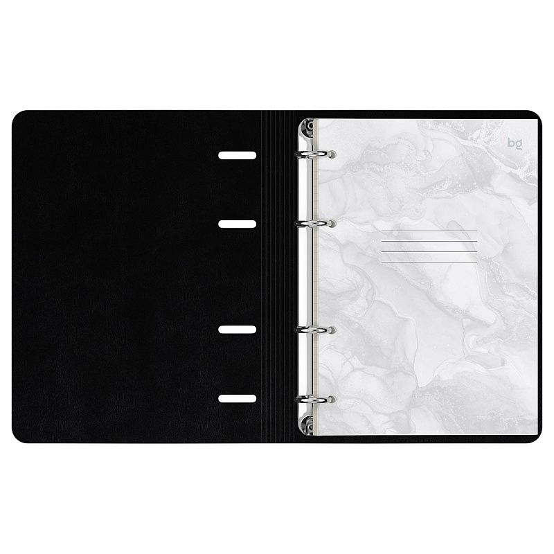 Тетрадь на кольцах А5, 120л., кожзам,  BG "Marble", иск. кожа, тиснение фольгой