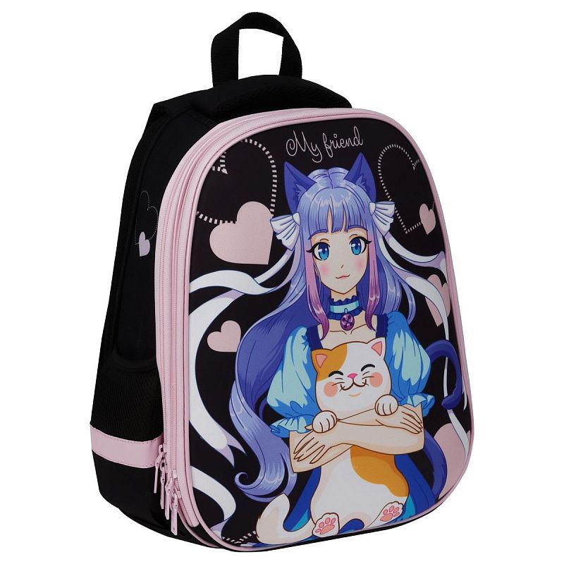Ранец ArtSpace School Friend "Cool Girl" 39*30*18см, 2 отделения, 2 кармана, анатомическая спинка