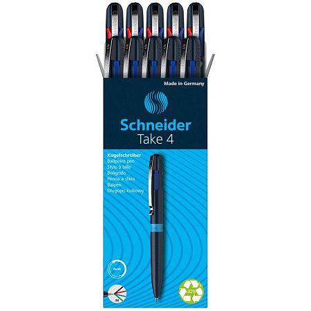 Ручка шариковая автоматическая Schneider "Take 4" 04цв., 1,0мм 