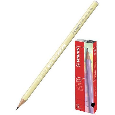 Карандаш чернографитный STABILO, 1 шт., "Schwan Pastel", HB, корпус пастельный желтый, 421/HB-1 