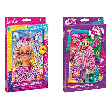 Алмазная мозаика Barbie, 10*15см, ассорти