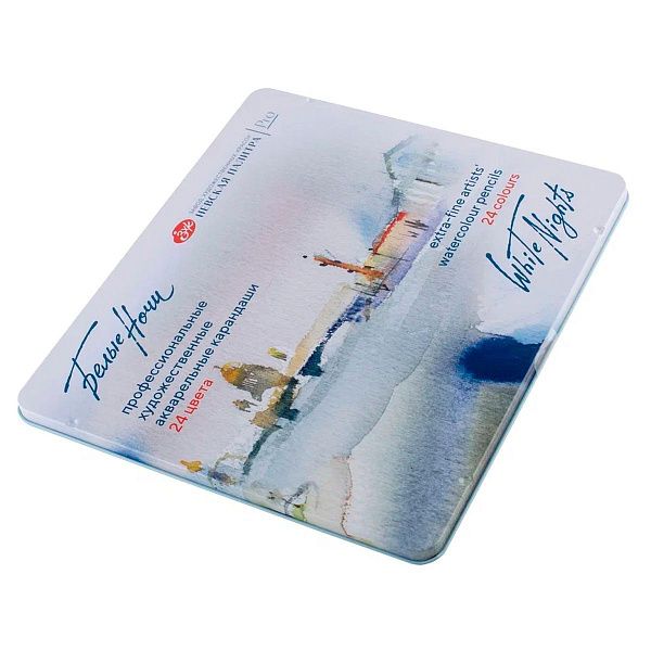 Набор профессиональных акварельных карандашей "Белые ночи", 24 цвета, в жестяном пенале