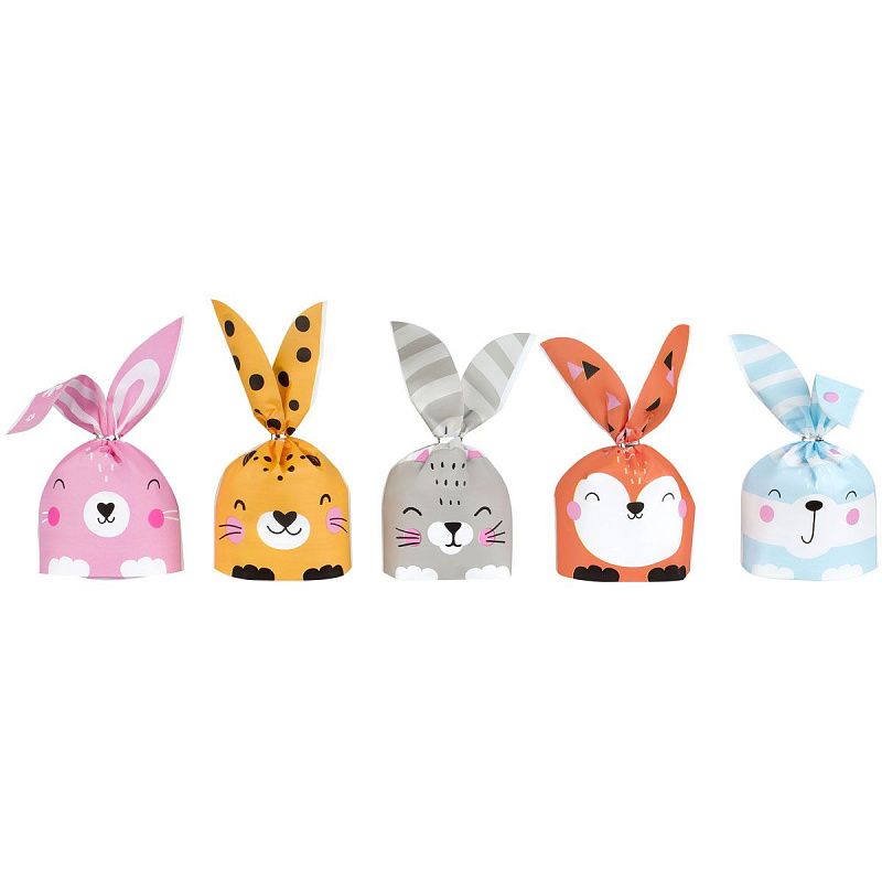 Набор подарочных пакетов 13.5*22 см, MESHU "Веселые друзья", 30 шт