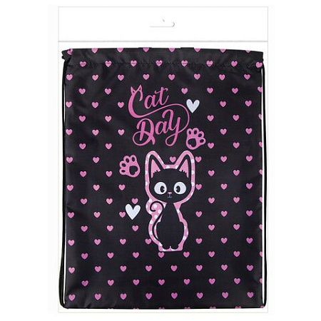 Мешок для обуви BRAUBERG KIDS, с петлей, 42х34 см, "Amazed cat", 271629 