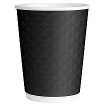 Стаканы одноразовые OfficeClean 250мл, набор 33шт., бумажные двухслойные, Waffle черные, хол/гор Стаканы одноразовые OfficeClean 250мл, набор 33шт., бумажные двухслойные, Waffle черные, хол/гор
