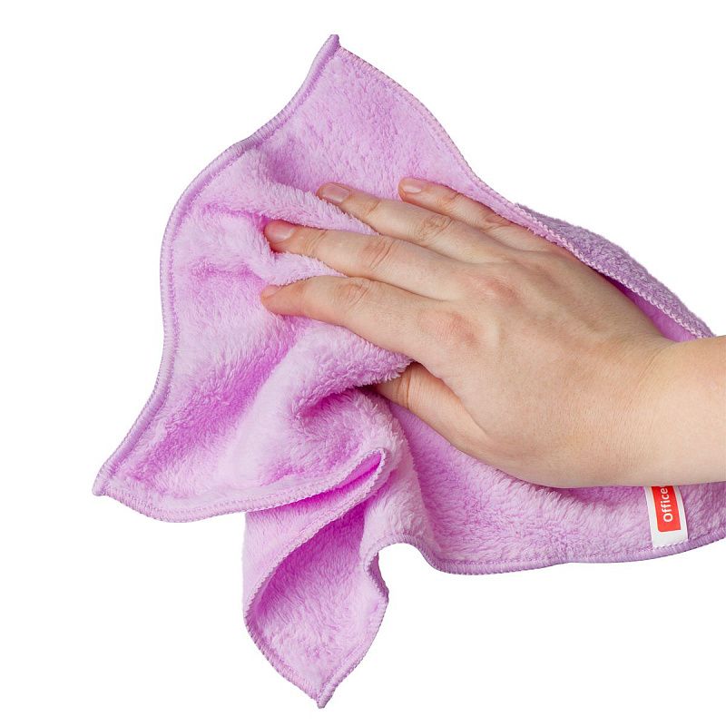 Салфетки для уборки OfficeClean, "Универсальные", набор 5шт., мягкая микрофибра, 30*30см, европодвес, цвет ассорти