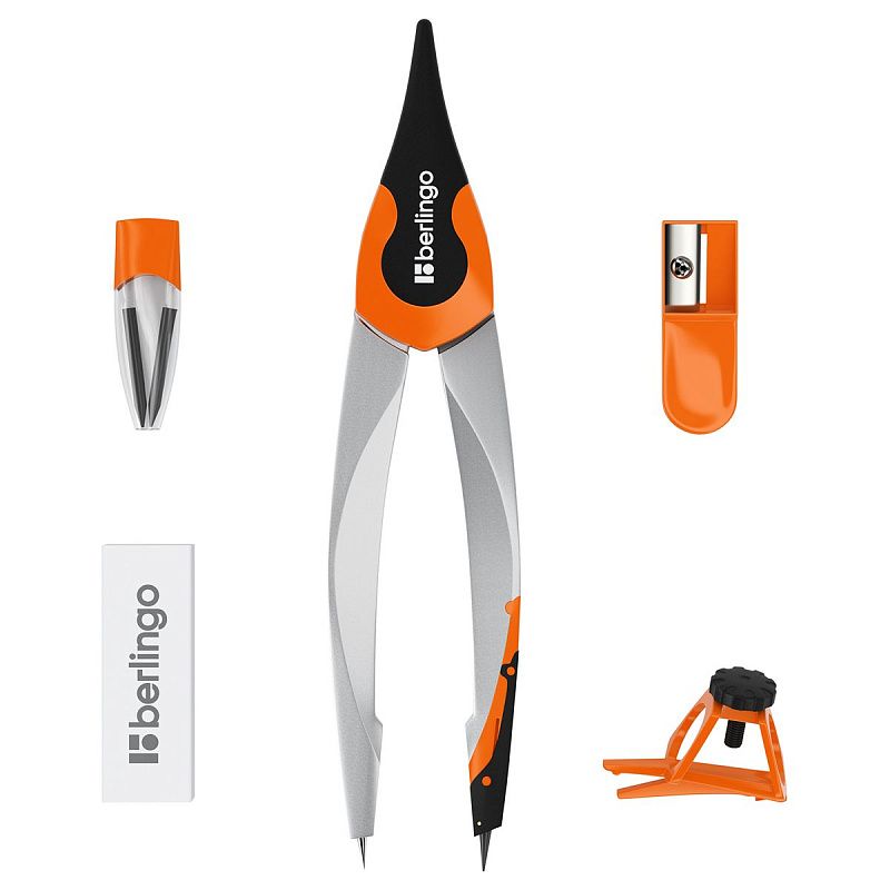 Готовальня Berlingo "Optimum", 5 предметов, циркуль 135мм, пластиковый футляр 